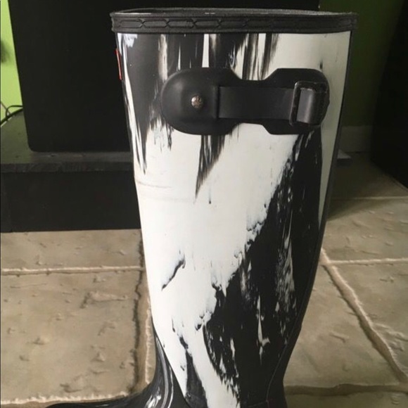 Marble Black and White Hunter boots - Picture 4 of 4